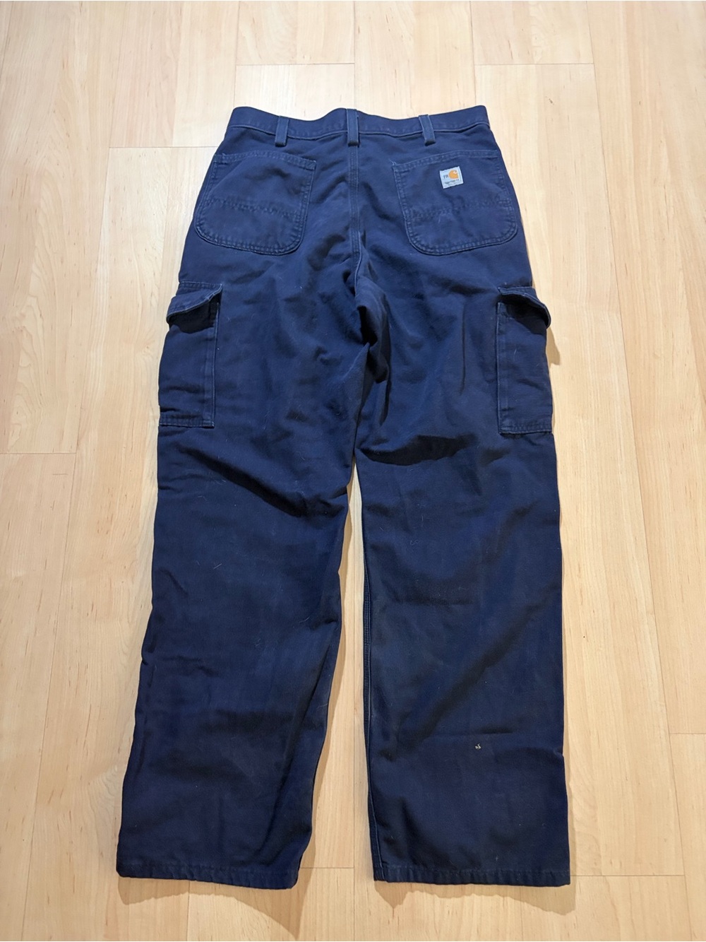 Carhartt Navy Blue Cargo Work Pants 34x32 Relaxed Fit